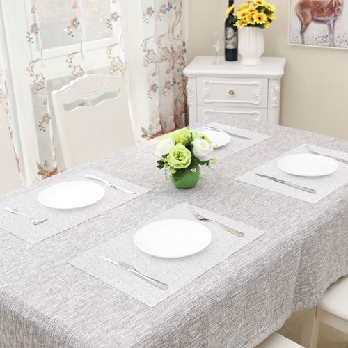 MIULEE Placemats, Heat Resistant Washable Place Mats for Dinner Table Greyish White