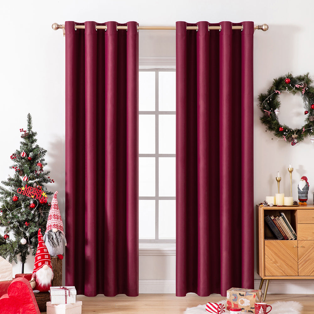 MIULEE Christmas Blackout Curtains Room Darkening Thermal Insulated Drapes Blocking Curtain 2 Panels.