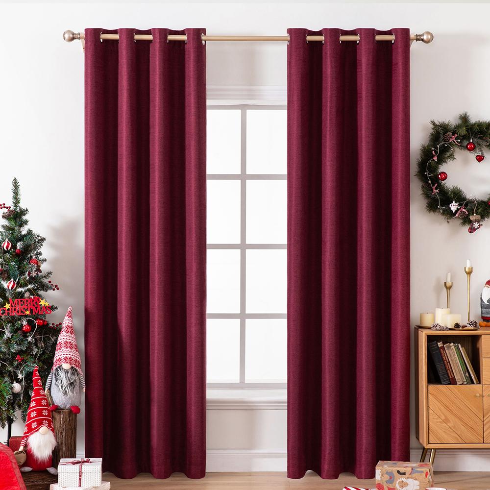 MIULEE Christmas 100% Blackout Thermal Insulated Curtains Grommet Darkening Curtains Draperies 2 Panels