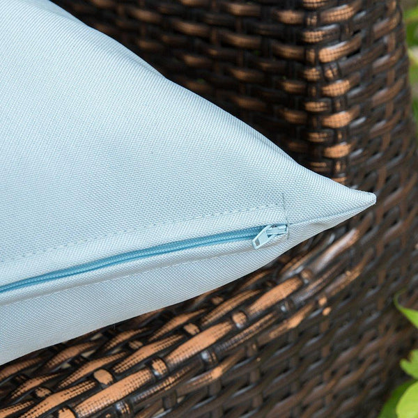 Miulee Light Blue Decorative Outdoor Waterproof Pillow Covers Square Garden Cushion Sham Throw Pillowcase Shell 2 Pack.