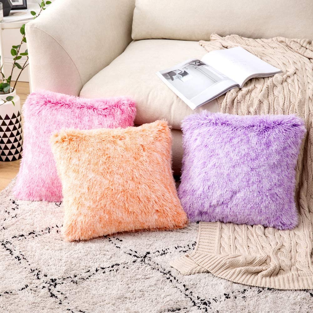Miulee Ultra Soft Fluffy Throw Pillow