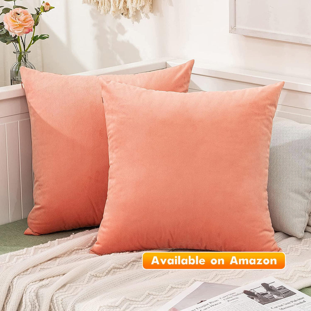 Miulee Velvet Pillow Covers New Colors Decorative Square Pillowcase Soft Solid Cushion Case 2 Pack
