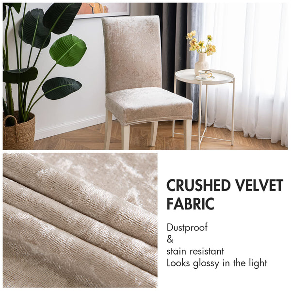 MIULEE Velvet Chair Covers for Dining Room 4 Pack