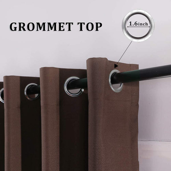 MIULEE Blackout Curtains Chocolate Thermal Insulated Solid Grommet Curtains/Drapes/Shades 2 Panels.