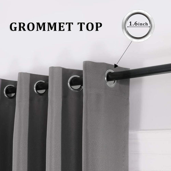 MIULEE Blackout Curtains Grey Thermal Insulated Solid Grommet Curtains/Drapes/Shades 2 Panels.