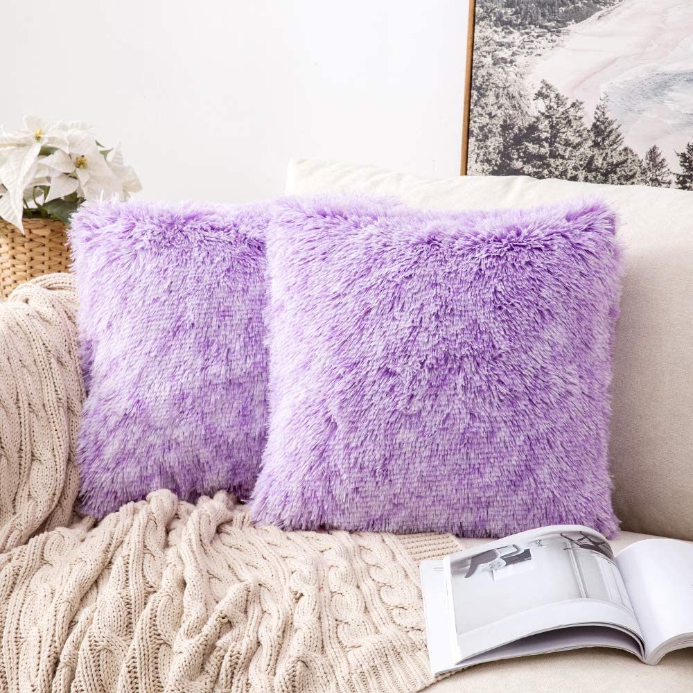 Miulee Ultra Soft Fluffy Throw Pillow