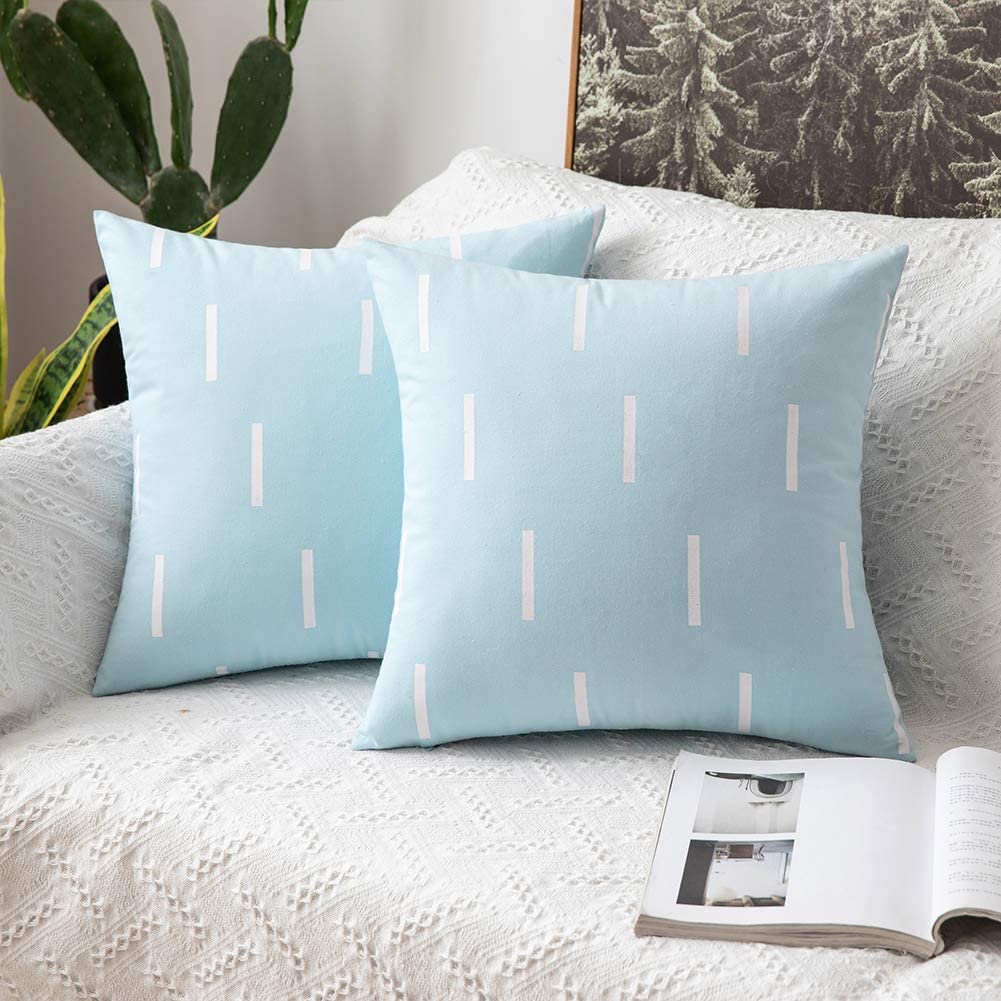 MIULEE Giveaway Decorative Canvas Throw Pillow Cover Stripes Geometric Pillowcase for Couch Modern Cushion Case to Bedroom Sofa 2 Pack