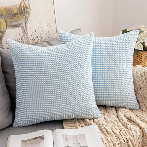 MIULEE Pack of 2 Decorative Throw Pillow Covers, Two-Tone Corduroy Corn Design Lumbar Pillow Shams 2 Pack