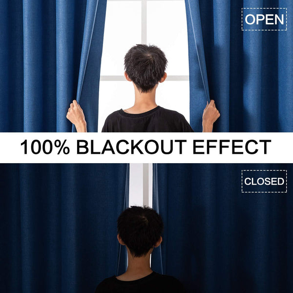 MIULEE 100% Blackout Thermal Insulated Curtains Grommet Darkening Curtains Draperies 2 Panels.