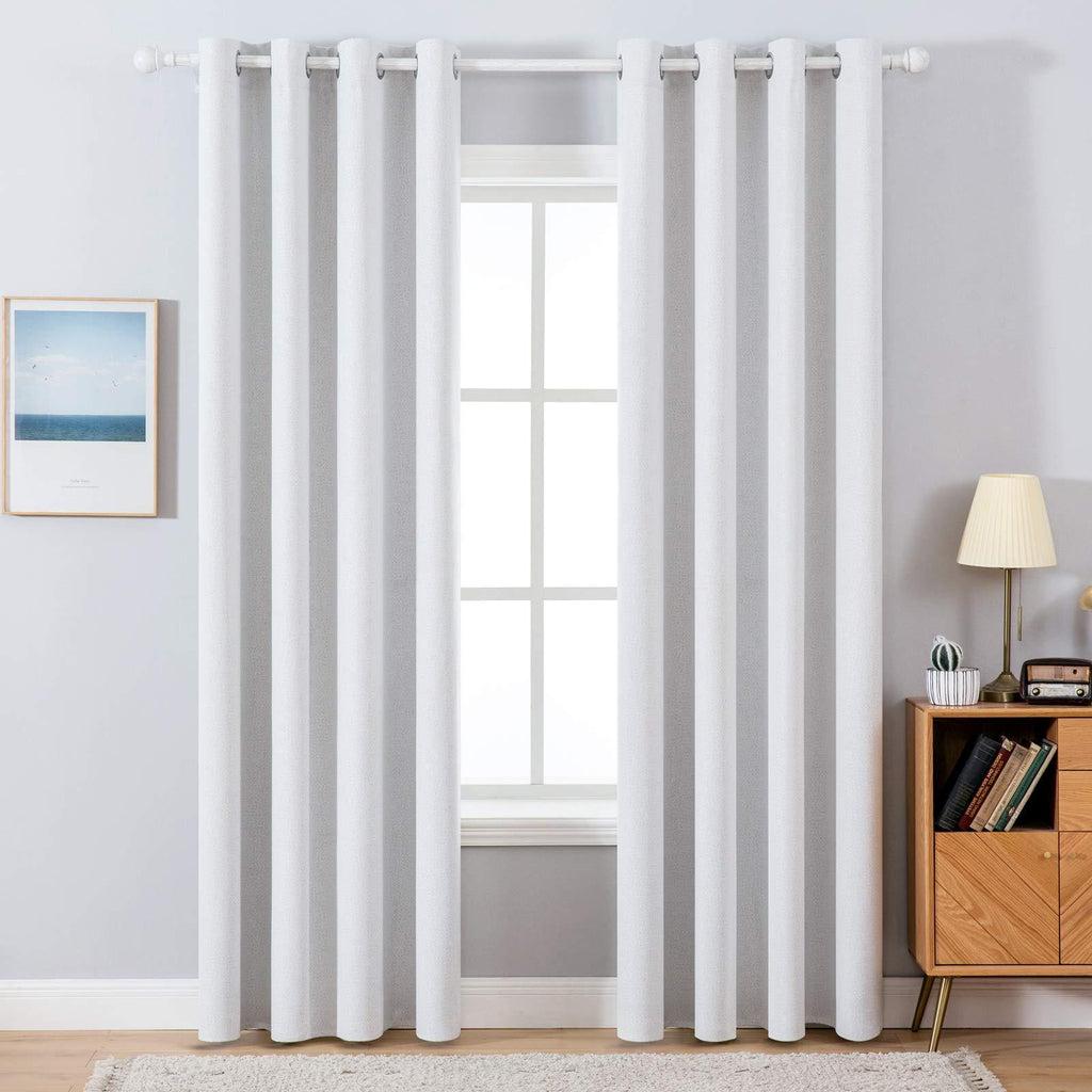 MIULEE Silver Grey 100% Blackout Thermal Insulated Curtains Grommet Darkening Curtains Draperies 2 Panels.