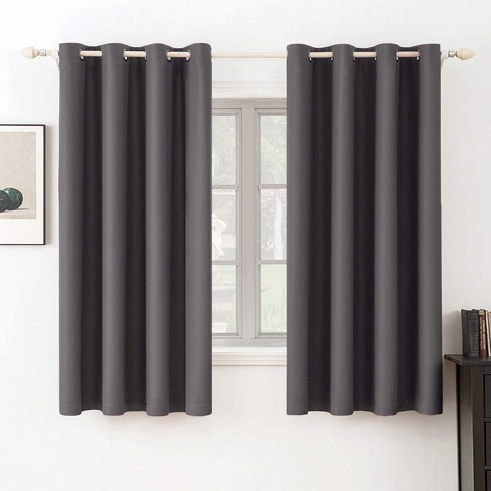 MIULEE Grey Blackout Curtains Room Darkening Thermal Insulated Drapes 2 Panels.