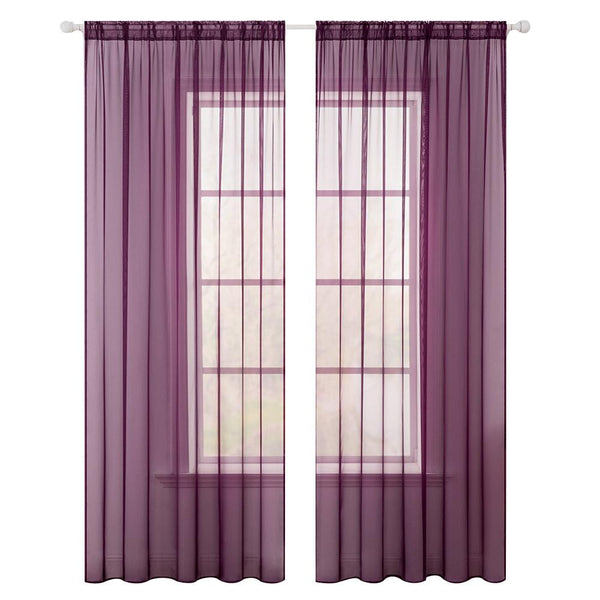 MIULEE Christmas Solid Color Sheer Window Curtains for Bedroom Living Room Decor 2 Panels.